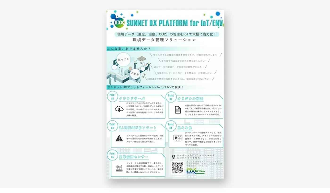 サンネットDXプラットフォーム for IoT/ENVリーフレット